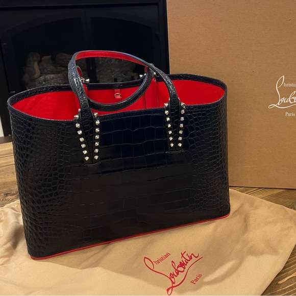 Navy Blue Christian Louboutin Cabata Small - Picture 2 of 6